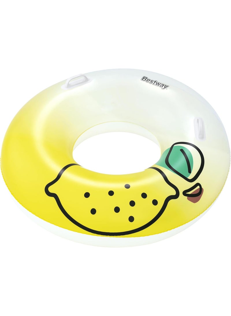Bestway Swim Ring Fresh Squeezed Lemon Swim Tube 1.14M, Outdoor & Indoor Relaxation & Play, Swim Tubes, Pool Floats, Bright Graphics, Heavy-duty Handles - Image 1